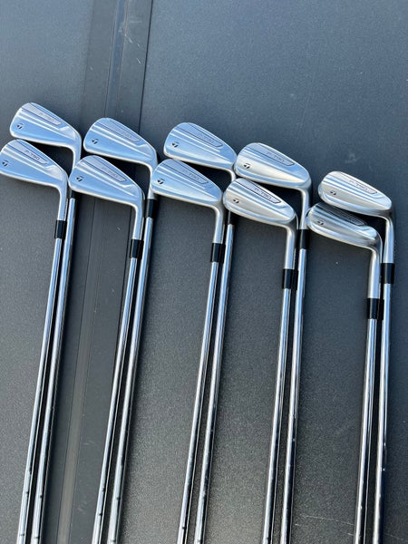 Used Men's TaylorMade Right Handed P790 Iron Set Stiff Flex 9 Pieces Steel Shaft