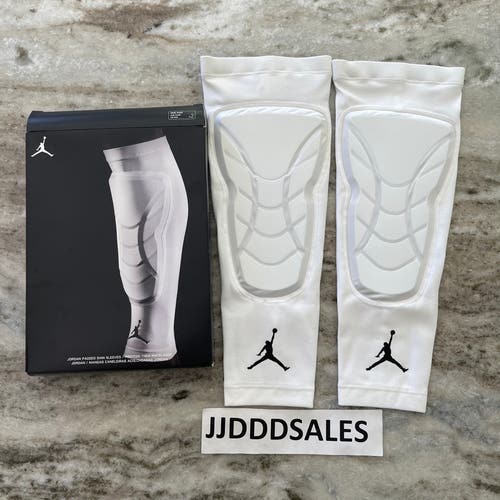 Nike Air Jordan Padded Shin Sleeves White/Black Adult Unisex S/M NEW $60