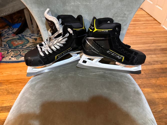 Used CCM Regular Width Senior Size 8 Super tacks 9370 Hockey Goalie Skates