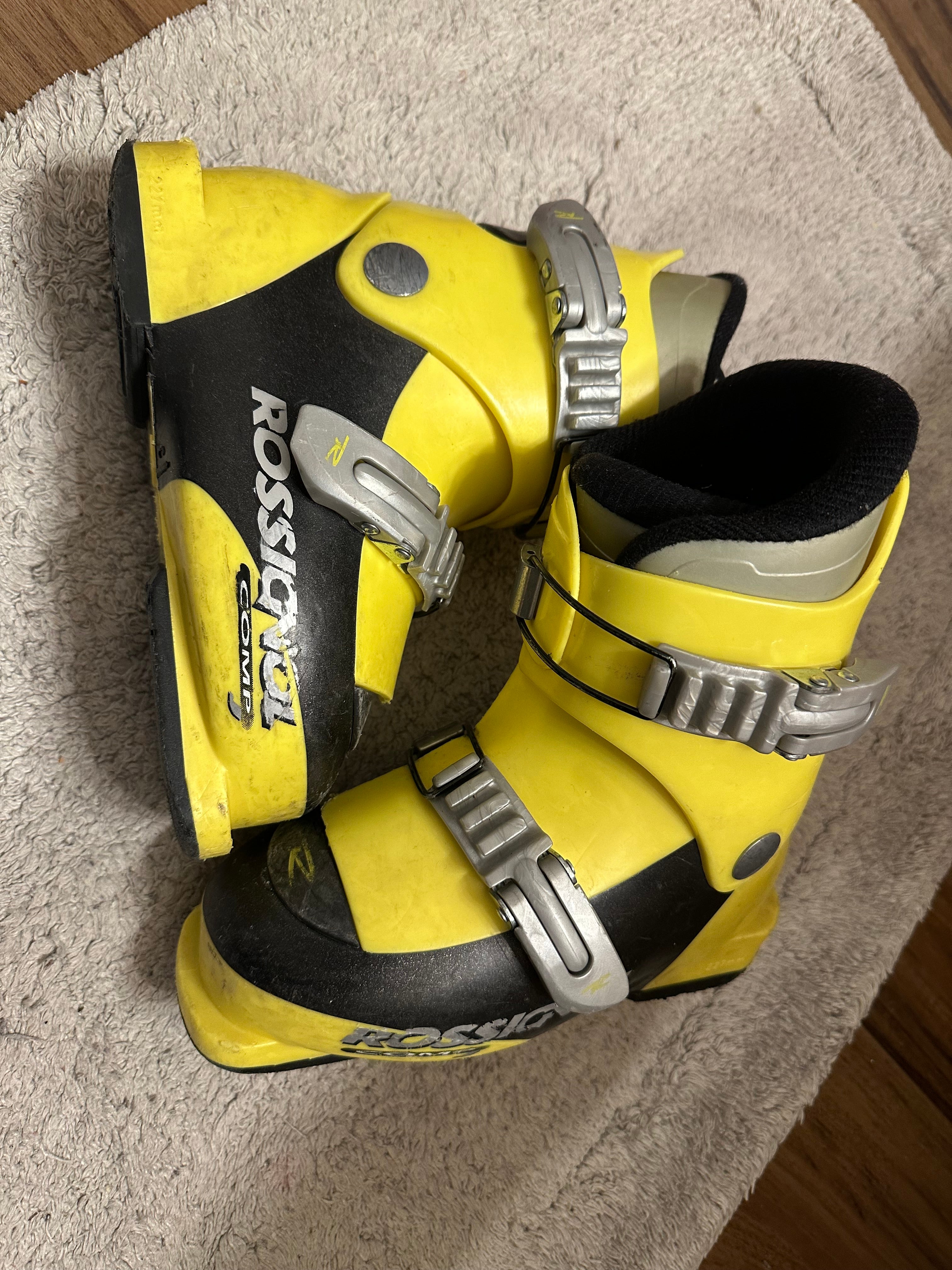 Used Rossignol Comp J Junior Downhill Ski Boots Size 227 mm Mondo 18.5 =  12.5 Youth. | SidelineSwap | Buy and Sell on SidelineSwap