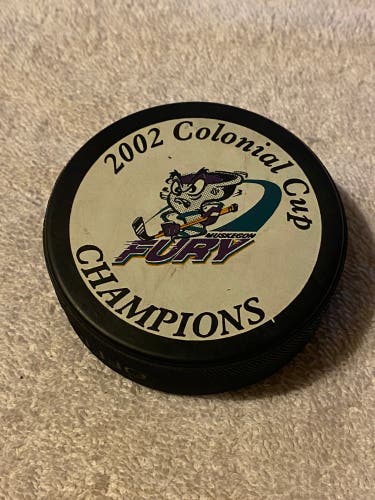Muskegon Fury UHL 2002 Colonial Cup Champions Hockey Puck