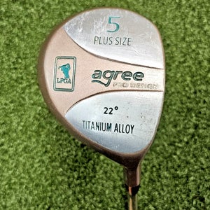 LPGA Agree Pro Design Plus Size 5 Wood RH Ladies Graphite ~41"/ NEW GRIP /jd6639