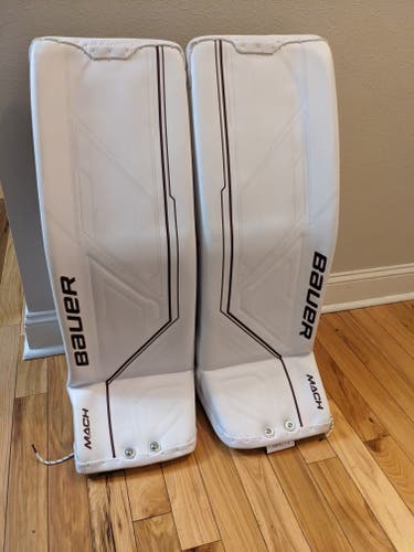 New Large Bauer MACH Goalie Leg Pads Pro Stock NHL Francouz Colorado Avalanche