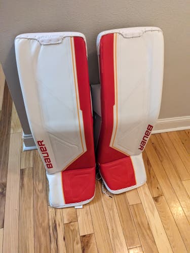 New X-Large Bauer MACH Goalie Leg Pads Pro Stock NHL Vladar Calgary Flames