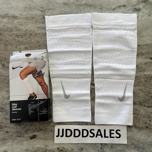 NEW Nike Calf Sleeves Dri Fit White Running Unisex Size XL $50