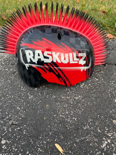 Biking Helmet w/ Mohawk - Red & Black