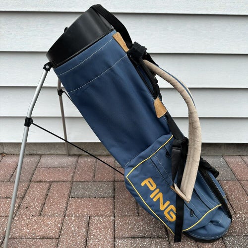 Ping Hoofer Carry Stand Golf Bag 4 Way Dividers Blue Gold Principia College Logo