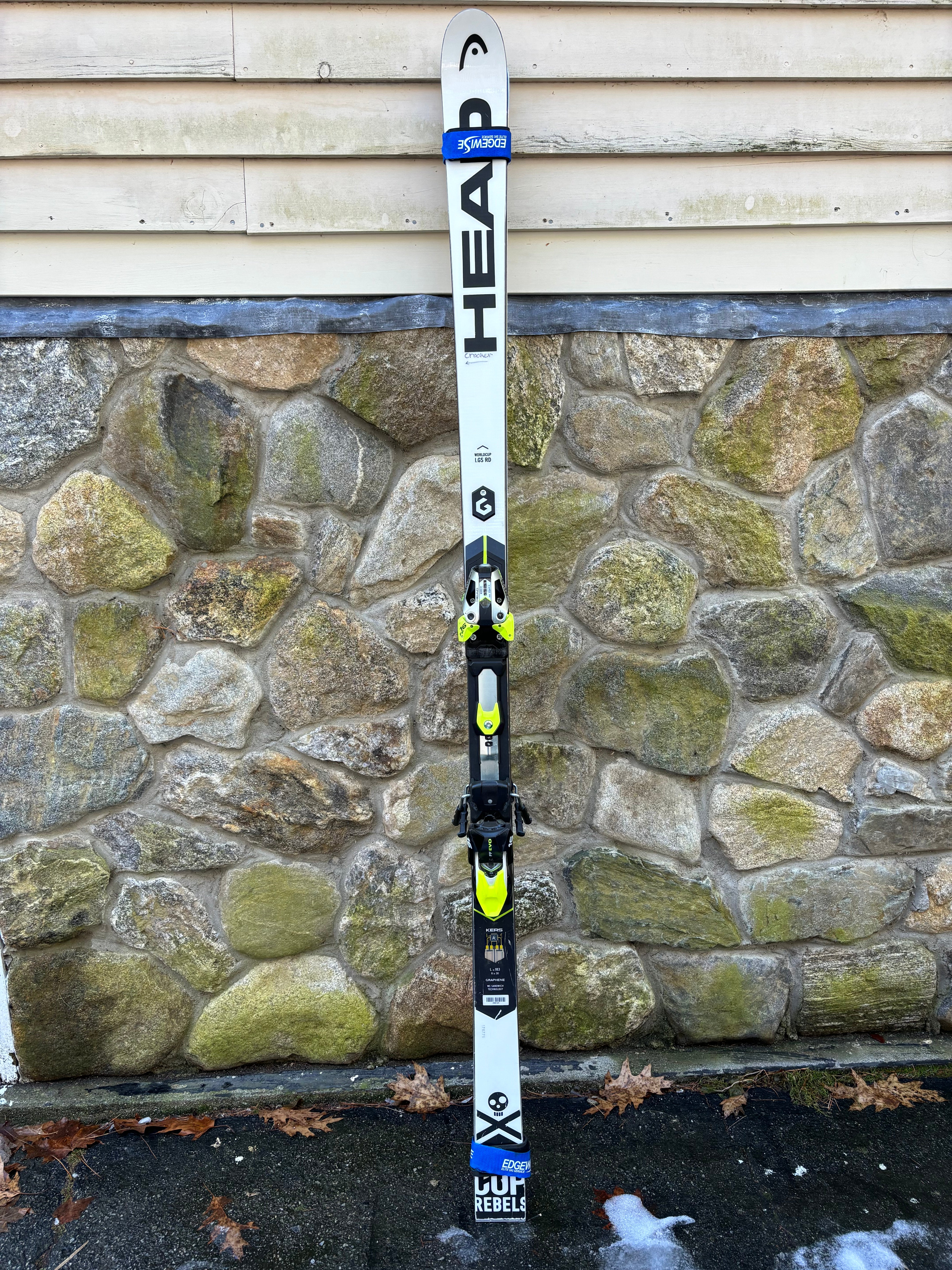 Used 183 cm Racing HEAD World Cup Rebels i.GS RD Skis With