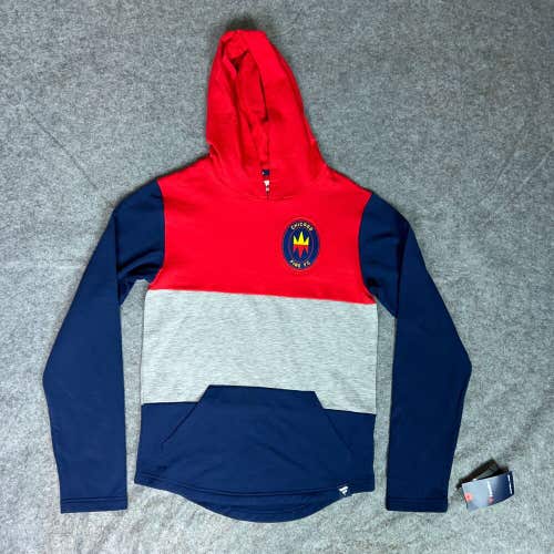 Chicago Fire Mens Hoodie Small Red Gray Blue Lightweight Fanatics Soccer MLS NWT