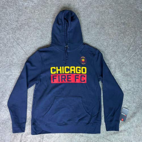 Chicago Fire Mens Hoodie Large Navy Sweatshirt Sweater Fanatics Soccer MLS NWT