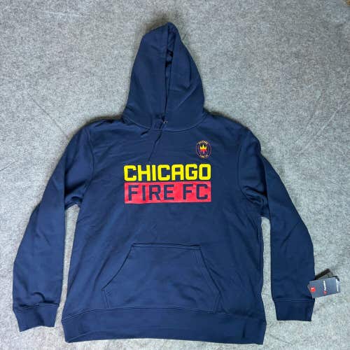 Chicago Fire Mens Hoodie 2XL XXL Navy Sweatshirt Sweater Fanatics Soccer MLS NWT