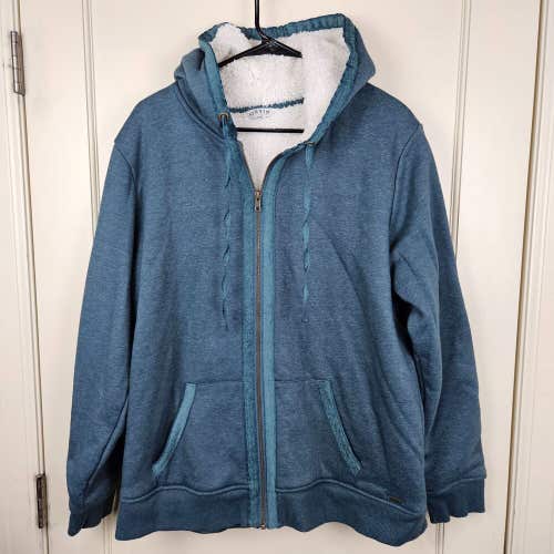 Orvis Hoodie Jacket Women's XL Fleece Lined Blue Full Zip Thick Fishing Thermal