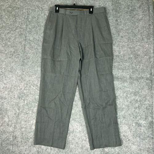 Cianni Cellini Mens Pants 36 Gray Wool Trousers Pleated Straight Actual 34x29