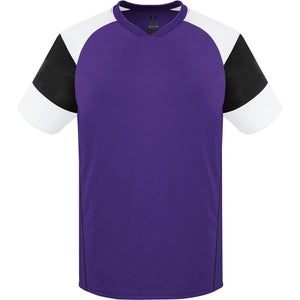 High Five Youth Unisex Mundo 322861 Purple Black White Vneck Soccer Jersey New