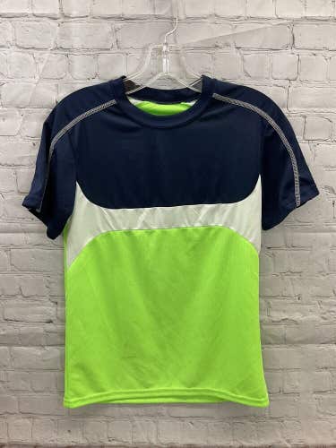 High Five Youth Unisex Size Large Green White Navy Blue Soccer Jersey New