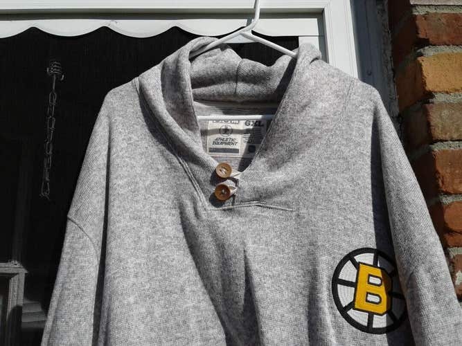 Gigantic 6XL CCM NHL Mens Bruins Oatmeal Gray Popover Knit Sweater
