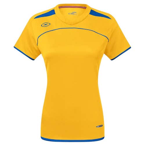Xara Youth Unisex Cardiff 1060 Size Medium Gold Yellow Royal Blue Soccer Jersey