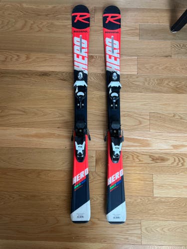 Used Unisex Rossignol 120 cm Racing Hero Jr Multi Event Skis With Bindings