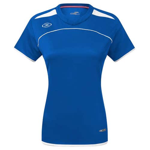 Xara Adult Womens Cardiff 1061 Size Medium Royal Blue White Soccer Jersey New