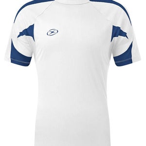 Xara Womens Anfield 1028 Size Medium White Navy Blue Soccer Jersey Shirt New $54