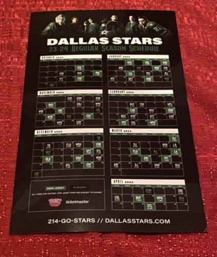 Dallas Stars NHL 2023 2024 Magnetic Schedule