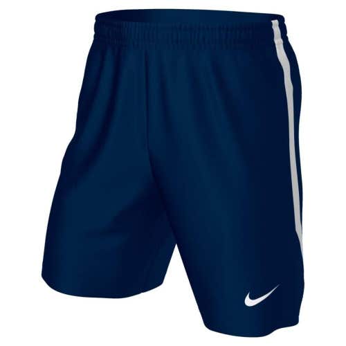 Nike Youth Unisex US League 725983 Navy Blue White Knit Soccer Shorts NWT $27.50