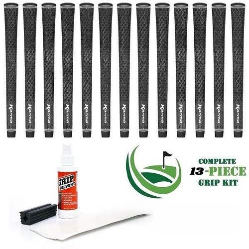 Karma Velour Full Cord Jumbo Plus (+1/8") Golf Grip Kit - Everything you need!