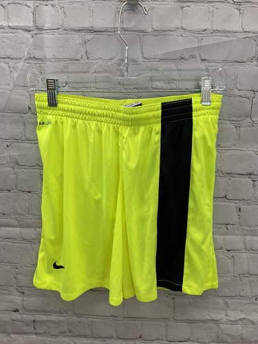 Nike Youth Girls Striker III 540758 Size XL Neon Yellow Black Soccer Shorts NWT