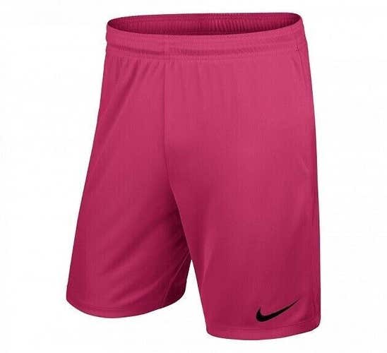Nike Youth Unisex Park II 898025 Pink Black Knit Athletic Soccer Shorts NWT $18