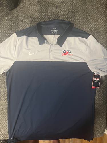 USA Hockey New Large Men's Nike Polo