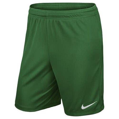 Nike Youth Unisex Park II 898025 Size Large Pine Green White Soccer Shorts NWT