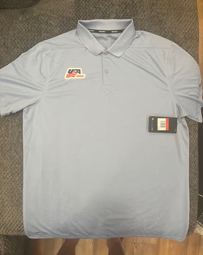 USA Hockey Gray Nike Golf Shirt