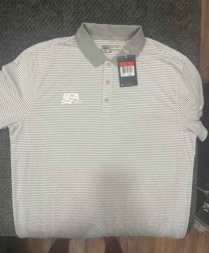 USA Hockey Striped Nike Golf Shirt
