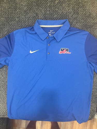 USA Hockey Blue Nike Golf Shirt