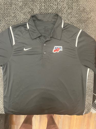 USA Hockey Gray Nike Golf Polo