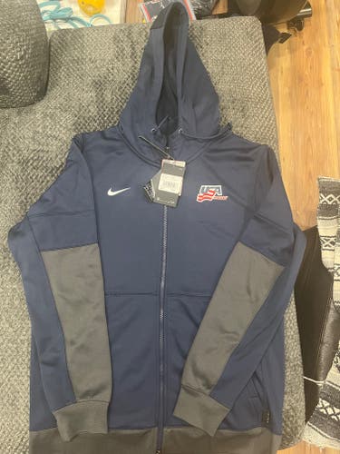 USA Hockey Blue Nike Zip Up Hoodie
