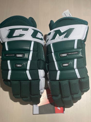 CCM 4 Roll Gloves - 14” Dark Green/White