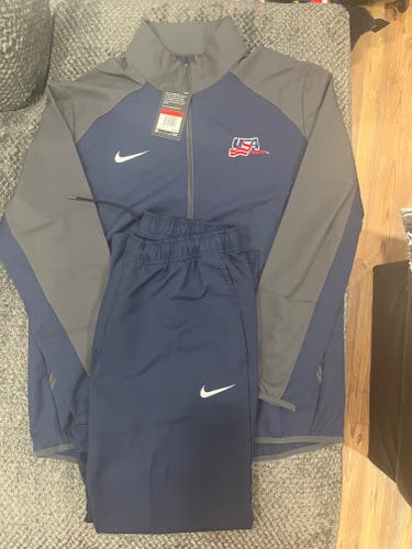 USA Hockey Nike Blue Track Suit