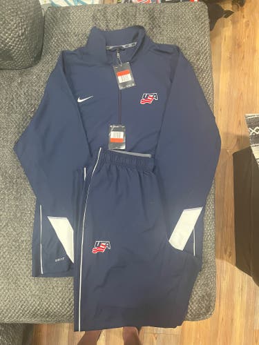 USA Hockey Nike Blue Track Suit