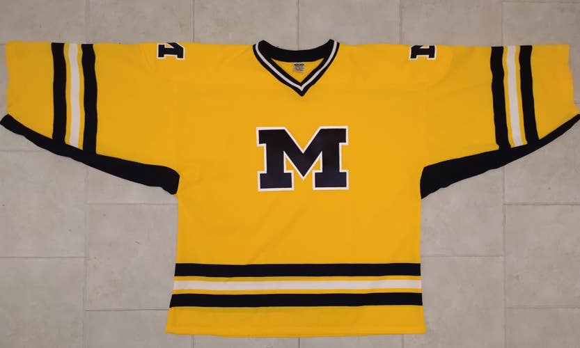 Athletic Knit H550  Michigan Style Hockey Jersey Goalie-3XL-NEW- Gold