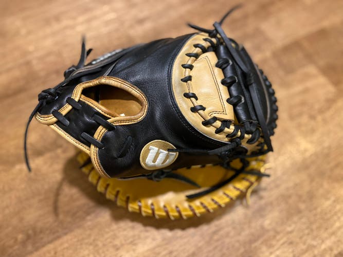 Restored Wilson Right Hand Throw Catcher’s Mitt A2000 DPCM Baseball Glove 33”