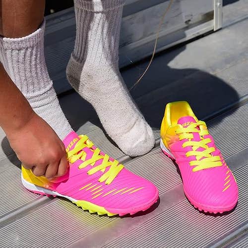 Vizari Kids Soccer Shoes | Pink/Yellow Size J-5.5 | VZSE90061J-5.5