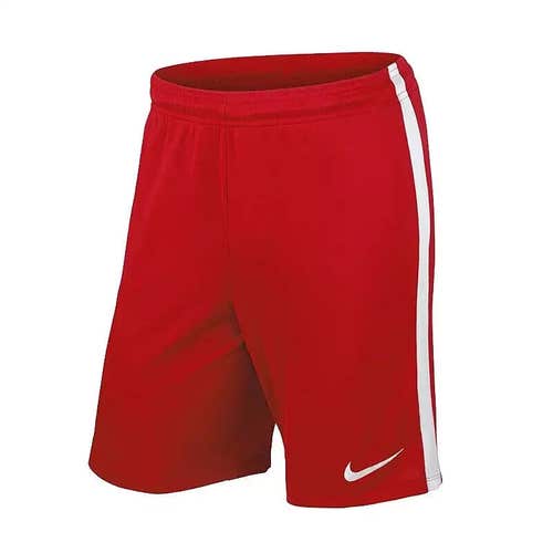 Nike Youth Unisex League Knit 725983 Size Large Red White Soccer Shorts NWT $27