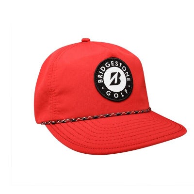Bridgestone Crusher Rope Golf Hat / Cap - Lighweight Polyester Snapback - RED