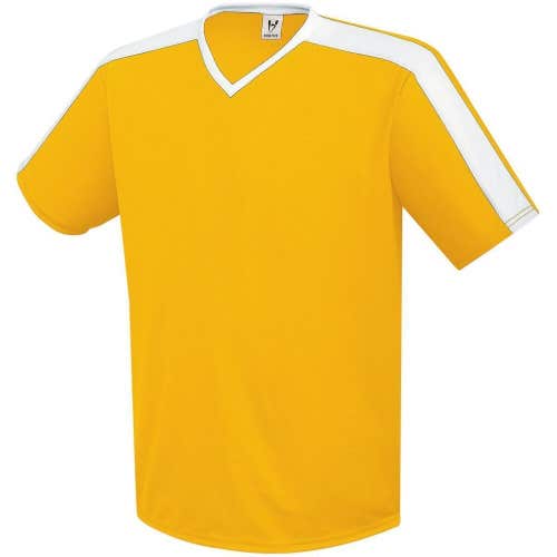 High Five Unisex Youth Genesis Size Large Gold Yellow White Soccer Jersey New