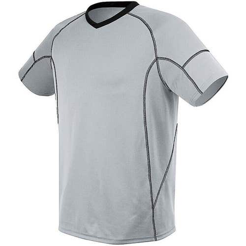 High Five Youth Unisex Kinetic Size Large Grey Black Soccer Jersey New