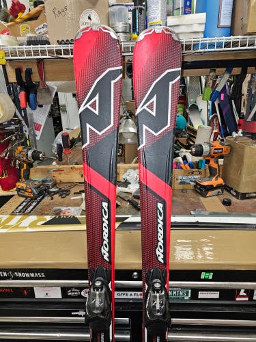 Used Men's 2015 Nordica 168cm All Mountain Avenger 75 Skis With Bindings Max Din 10
