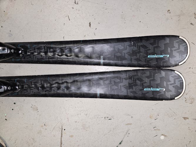 Used Women's Elan 152 cm All Mountain Black Magic Skis With Bindings Max Din 10