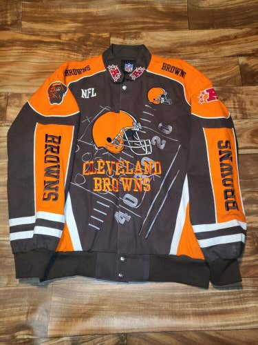 Cleveland Browns NFL 2000s Sports Button Up Sports Football Jacket Size L/XL