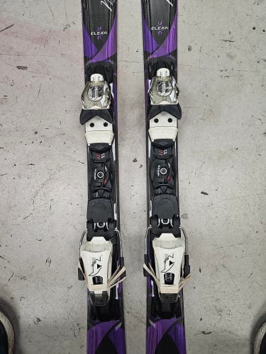 Used Women's Nordica 144 cm All Mountain Elexa Skis With Bindings Max Din 10